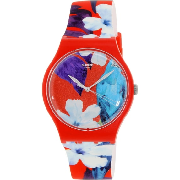 Swatch Women's Originals SUOR105 Red Silicone Swiss Quartz Watch
