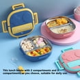 thumbnail image 3 of Advancent Fiambrera portátil de acero inoxidable para alimentos frescos, compartimentos para contenedores, cajas Bento para pícnic para viajes al aire Mostrada Azul 3 Compartimentos Advancent HA067324-01, 3 of 6