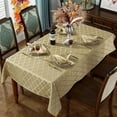 thumbnail image 2 of Autumn Glow Damask Jacquard Tablecloth - 60x120 Inch Rectangle/Oblong (10-12 Seats) - Water Resistant, Wrinkle-Free Durable Fabric - Fall Thanksgiving & Christmas Daily Table Cover, 2 of 8