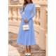 thumbnail image 4 of Vestido PRETTYGARDEN 2025 de punto midi azul claro con manga larga Talle S, 4 of 8