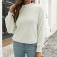 thumbnail image 3 of Womens Fall Fashion 2022! QLEICOM Sweaters for Women, Women's Half Turtleneck Sweater Women's Loose Autumn Winter Long Sleeve Knit Sweater On Clearance, 3 of 6