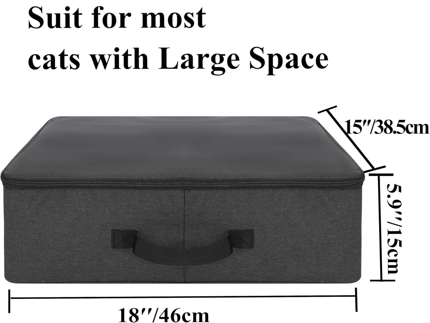 Portable Cat Travel Litter Box with Zipped Waterproof Bag,Collapsible Litter Carrier for Cat with Zipped Lid and Handle, No Leakage, No Smell, Easy to Carry and Use in Hotels, Car Black