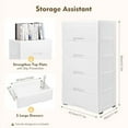 thumbnail image 6 of White Dresser with 5 Drawers, Dresser for Bedroom Modern Storage Chest, Drawer Organizer Plastic Drawer Storage with Large Storage Space,Storage Drawers for Clothes, 6 of 7