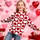 thumbnail image 1 of Sudadera sin capucha para niño, con estampado del Día de San Valentín, de manga larga, informal, deportiva, con capucha, sudadera de manga larga sin capucha, top con inserciones en los hombros, blusa, 1 of 8
