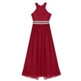 thumbnail image 3 of LiiYii Kids Girls Sleeveless Junior Bridesmaid Wedding Long Dress Party Princess Maxi Ball Gown Burgundy 8, 3 of 7