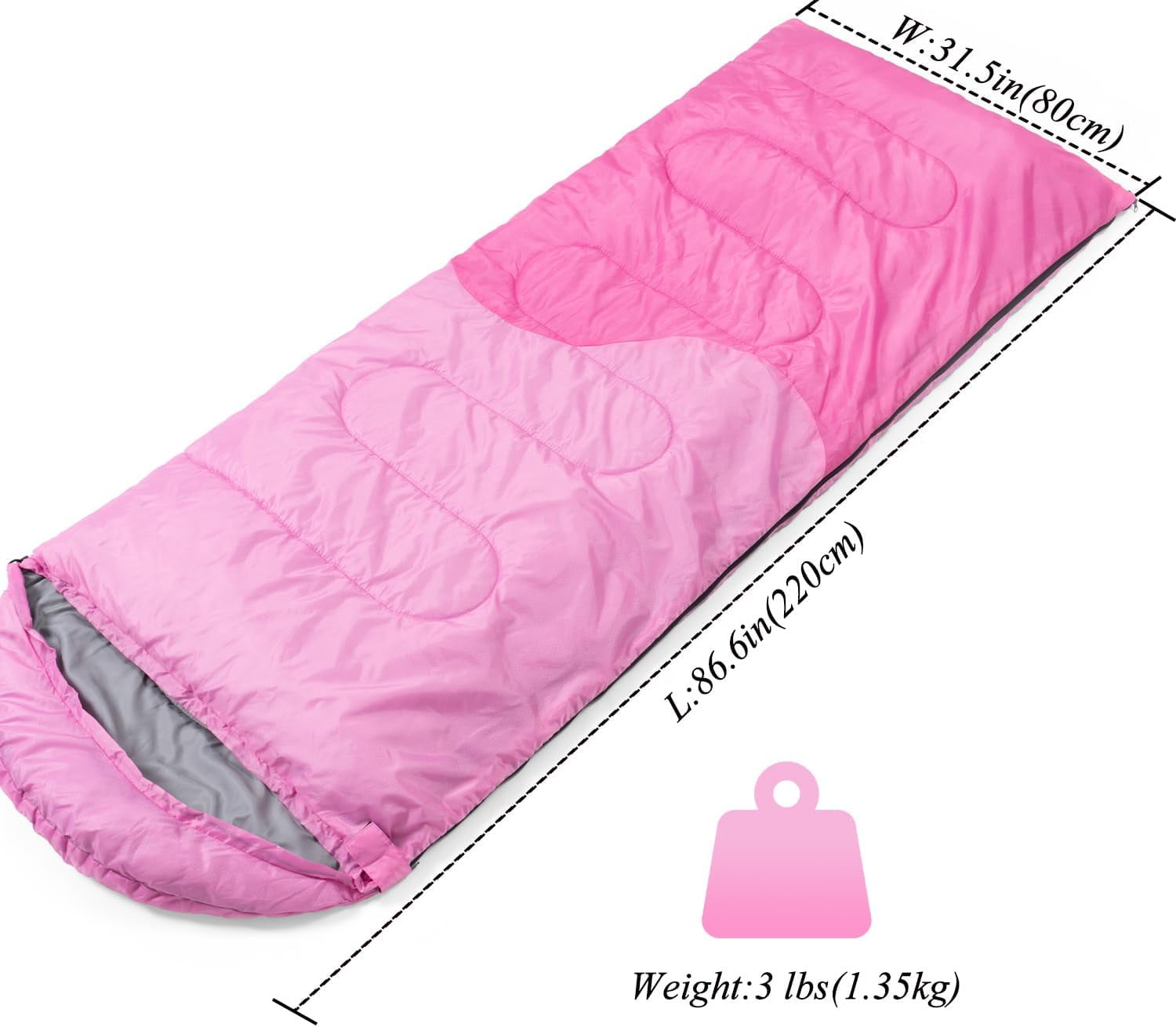 Sleeping Bag  Seasons Suitable for Adult Boys and Girls Camping and Hiking - Warm and Cold Weather Light Poop Carrying Compression Bag Suitable for Spring, Summer, Autumn, and Winter Backpacking Tra