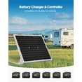 thumbnail image 4 of VEVOR 50W 12V Solar Battery Trickle Charger Maintainer, Mono Solar Panel Battery Charger with Upgraded MPPT Controller & Adjustable Mount Bracket, IP65 Waterproof for Car Boat RV Trailer House Roof, 4 of 9