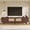 Dark Brown 39P, variant on 70 Inch Mid Century Modern TV Stand for 80 Inch TV, Dark Brown TV Console with Tambour Doors and Fluted Drawers for Living Room