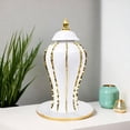 thumbnail image 5 of Ceramic Vase Porcelain Ginger Jar Chinese Handicraft with Lid and Tray Decorations Ornament for Party Apartment Desktop Floral Arrangement S Gold, 5 of 8