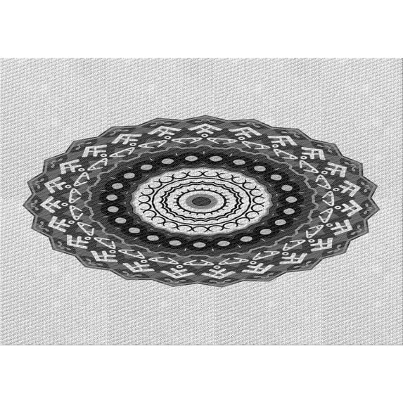 Ahgly Company Indoor Rectangle Patterned Platinum Gray Area Rugs, 2' x 5'