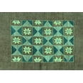 thumbnail image 1 of Ahgly Company Indoor Rectangle Abstract Turquoise Blue Modern Area Rugs, 4' x 6', 1 of 4