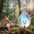 thumbnail image 4 of Fox Necklace for Women 925 Sterling Silver Butterfly Moonstone Pendant Necklaces Fox Jewelry Gifts for Teens, 4 of 5