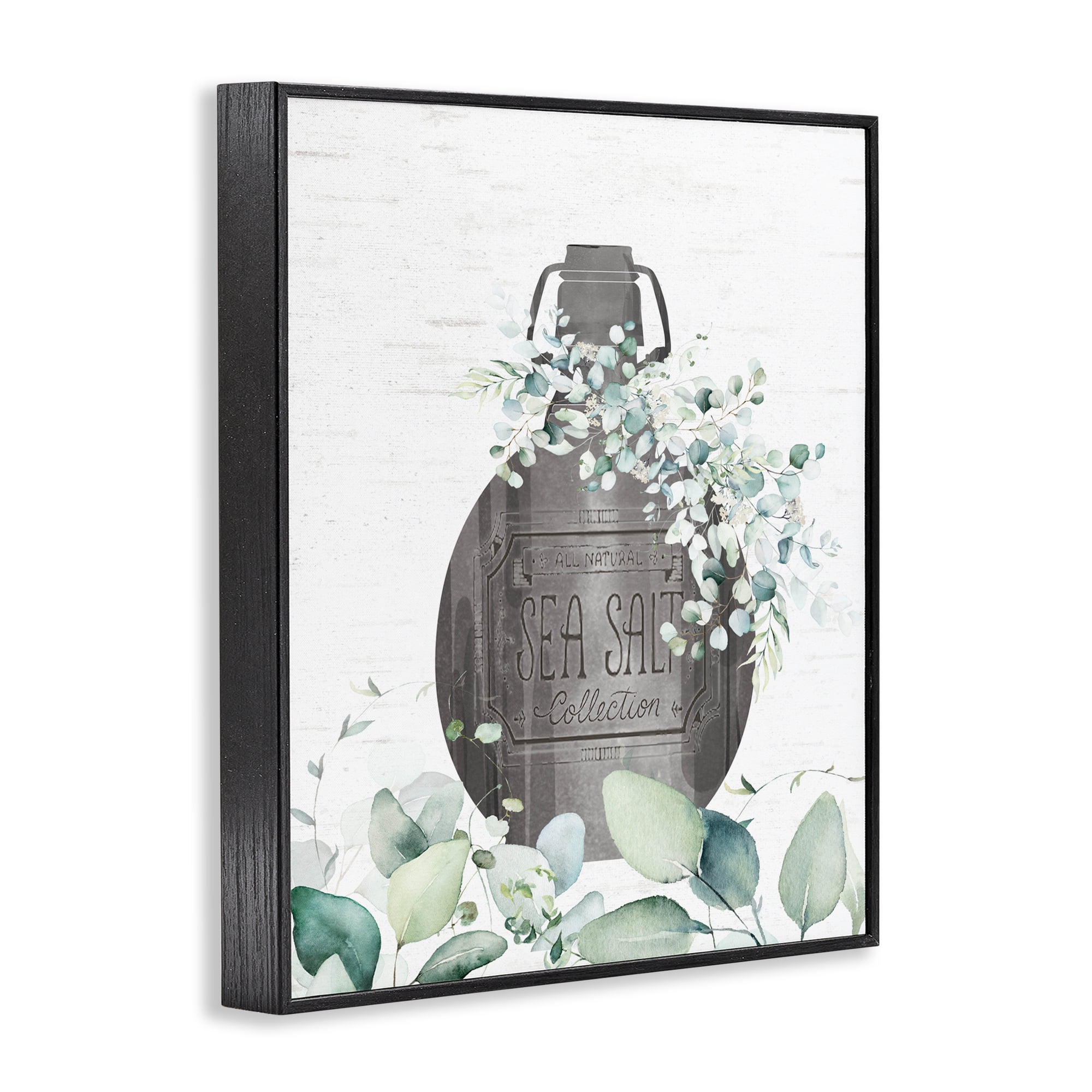 Sea Salt Collection Bottle Black Framed Giclee Art, design by Lettered and Lined