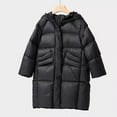 thumbnail image 3 of Favoffer Girls Winter Coats Hooded Puffer Jackets Button Thickened Pocket Medium Length Warm Cotton Coats Snow Outwear for Kids Teen 5-15Y, 3 of 6