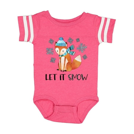 

Inktastic Let it Snow Cute Orange Fox in Hat and Scarf Gift Baby Boy or Baby Girl Bodysuit