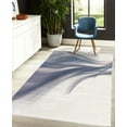 thumbnail image 4 of Abstract Decorative Rug, Modern Contemporary Abstract Smooth Lines Blurred Smock Art Flowing Rays Print, Quality Carpet for Bedroom Dorm and Living Room, 6 Sizes, Ceil Blue, by Ambesonne, 4 of 4