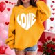 thumbnail image 4 of Sudadera con capucha y estampado de corazón de San Valentín, sudadera de manga larga para niños y niñas, chaqueta para niñas de talla mediana y grande., 4 of 7