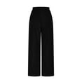 thumbnail image 5 of Qulqfy Womens Corduroy Pants Cotton Lounge Comfort Casual Wide Leg Black Drawstring Pants S, 5 of 6