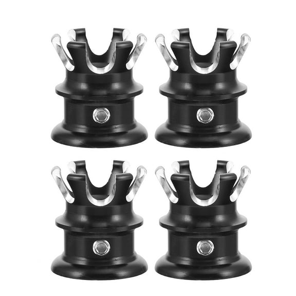 HORIALENCE 4Pcs Durable Easy Installation Black Silver Motorcycle Gas Tank Cap Protection Accessories