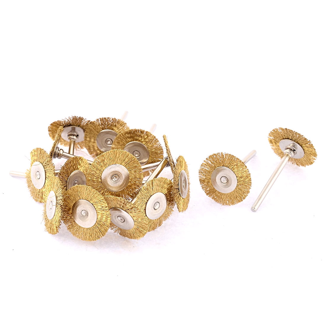 15 Pcs 3mm Shank 25mm Dia Copper Wire Electric Drill Polish Buffing Wheel