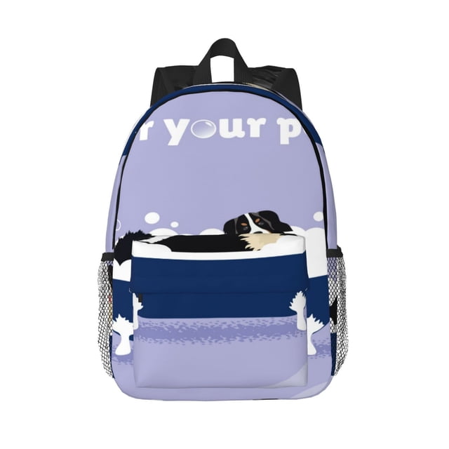 Easygdp Bernese Mountain Dog Sitting Bath Tub Mochila Ligera de 15 Pulgadas para Estudiantes, Mochila Cómoda para la Escuela y Viajes, Correas Ajustables