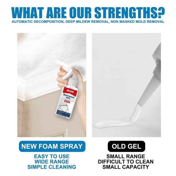 Spray détachant instantané pour moisissures et moisissures - Formule sans  gommage, nettoyant pour sol de salle de bain et douche - 100 ml avec boîte  