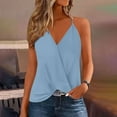 thumbnail image 2 of Yghzkop Womens Deep V Neck Wrap Tank Tops Summer Sexy Spaghetti Strap Sleeveless Tee Shirts Trendy Cross Front Tunic Tops Bluose, 2 of 6