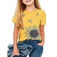 thumbnail image 2 of Virmaxy (3-14y) Toddler Kids Bee Printed Tops Boys Girls Casual Round Neck Short Sleeve Tops Summer Loose Pullover Crewneck T Shirts Yellow-15 3 Years, 2 of 3