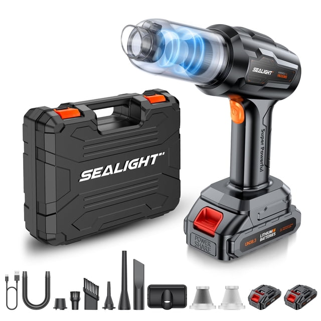 Aspiradora de coche portátil SEALIGHT inalámbrica 18V/120W 21000Pa