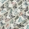 thumbnail image 4 of No. 918 Magdalena Butterfly Print Embroidered Trim Semi-Sheer Rod Pocket Curtain Valance, 54"x18", Blue, 4 of 5