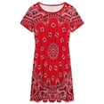 thumbnail image 3 of Bandana - Red Art Sundress Short Sleeve Dress Summer Women Clothes Dress for Women Dresses, 3 of 7