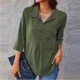 thumbnail image 1 of Women Button Down Tops Casual Work Shirts Lapel Neck Blouse, 1 of 2