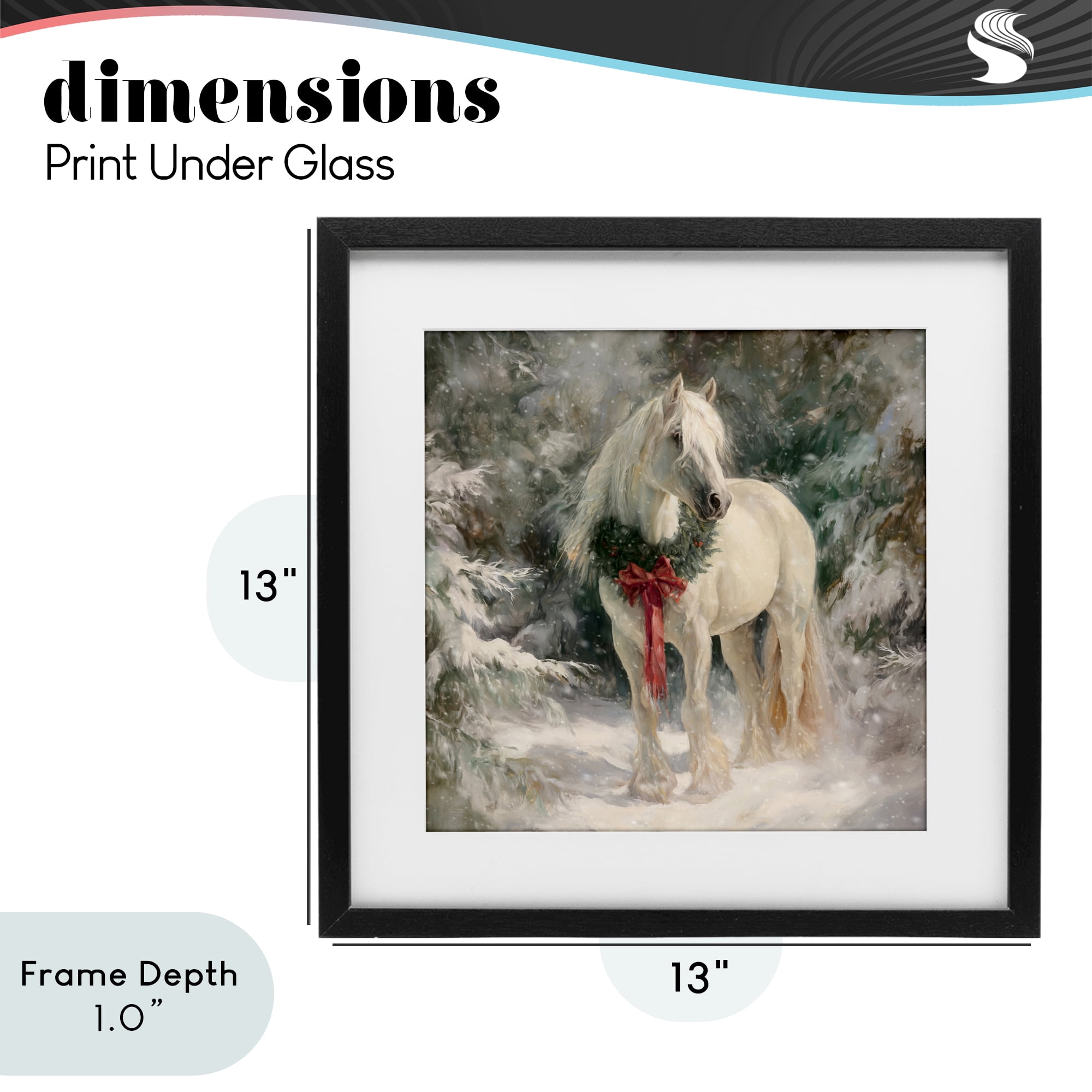 Stupell Industries Pretty Christmas Mare Black Framed Print Under Glass, design by Tina LeCour