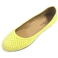 thumbnail image 1 of Womens Faux Suede Rhinestone Ballerina Ballet Flats Shoes 4021 Yellow 11, 1 of 2