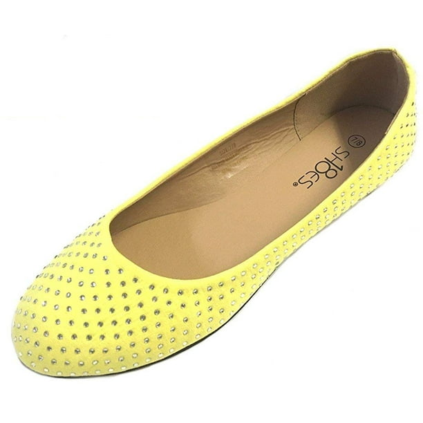 Womens Faux Suede Rhinestone Ballerina Ballet Flats Shoes 4021 Yellow 11 Walmart Com Womens Faux Suede Rhinestone Ballerina Ballet Flats Shoes 4021 Yellow 11 Walmart Com