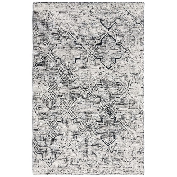 SAFAVIEH Metro Clover Geometric Area Rug, Black/Ivory, 3' x 5'