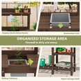thumbnail image 2 of SERWALL Potting Bench Set of 2, Outdoor Potting Table with Sink, HDPE Material All Weather Use- Coffee, 2 of 8
