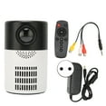 thumbnail image 1 of Mini proyector portátil HD 1080P con sonido cinematográfico y refrigeración por ventilador dual - Enchufe de la UE (negro/blanco), 1 of 10