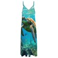 thumbnail image 4 of Nautical Green Sea Turtles Sleeveless Dress Woman Fashion Long Dresses Women's Summer Suit Dress Summer 2025 Women, 4 of 7