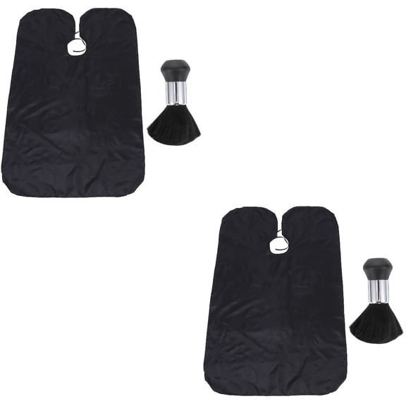 Raindrops 2pcs Hair Cutting Cape with Neck Duster Brush, Salon Barber Cape Hair Trimming Cape Hair Cutting Shawl Hairdressing Apron Haircut Brush for Men