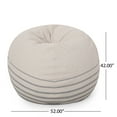 thumbnail image 3 of Sasser Hudgeons Boho 5 Foot Striped Bean Bag, Natural and Gray, 3 of 6