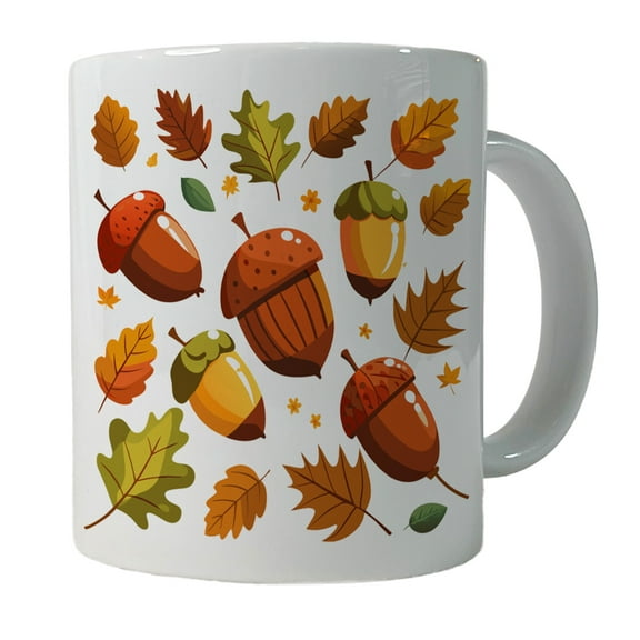 Acorns Scattered Fall Autumn 11oz Ceramic Coffee Mug
