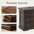 thumbnail image 2 of COLAMY 3-Drawer Nightstand with USB Charging Station, Oversized Wood Bedside Table, Tall Storage End Table for Bedroom, Dark Walnut, 1-Pack, 2 of 10