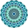 thumbnail image 1 of Ahgly Company Machine Washable Indoor Round Transitional Blue Ivy Blue Area Rugs, 3' Round, 1 of 7