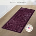 thumbnail image 3 of Maples Rugs Pelham Transitional Vintage Scroll Wineberry Washable Hallway Runner Rug, 1'8 x 5', 3 of 8