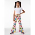 thumbnail image 5 of Girls Stretchy Pants Slim-Fit Wide Leg Flare Leggings Charming Trousers for Youth Girls Age 4-12 Activewear, 5 of 6