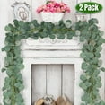thumbnail image 4 of Sinhoon 2 Pack 6.5 Feet Eucalyptus Garland,Artificial Silver Dollar Eucalyptus Leaves Greenery Garland Wreath Vine Wedding Party Table Backdrop Arch Wall Decor,Grey Green Color, 4 of 5