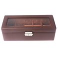 thumbnail image 4 of Cuero 5 Ranuras Brazalete Joyas Reloj Caja de regalo Estuche Organizador de café Hugo Cajas de reloj, 4 of 8