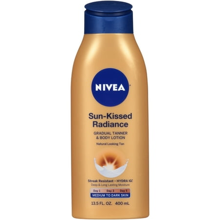 NIVEA Sun-Kissed Radiance Medium to Dark Skin Gradual Tanner & Body Lotion 13.5 fl. oz. - Walmart.com