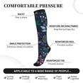 thumbnail image 3 of Lsque Colorful Flowers Pattern Sport Compression Socks for Men & Women 15-20 mmHg Knee High Nurse Pregnant Running Medical and Travel Athletic, 3 of 6